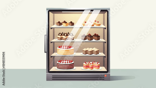 Modern living room interior with television, bookshelf, and decorative elements from a front viewpoint