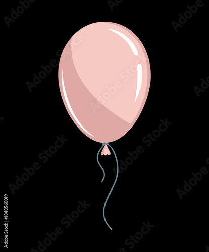Elegant pink party balloon on black background for mysterious nightclub celebration and festive birthday event decoration