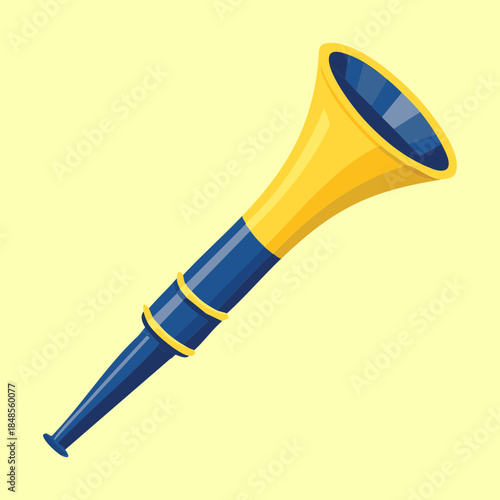 long yellow and blue plastic party horn blower for celebrating new year carnival and festive birthday events