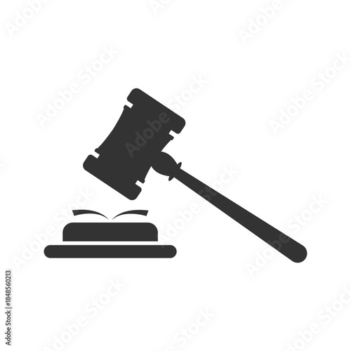 Gavel symbol of justice and law icon vector logo