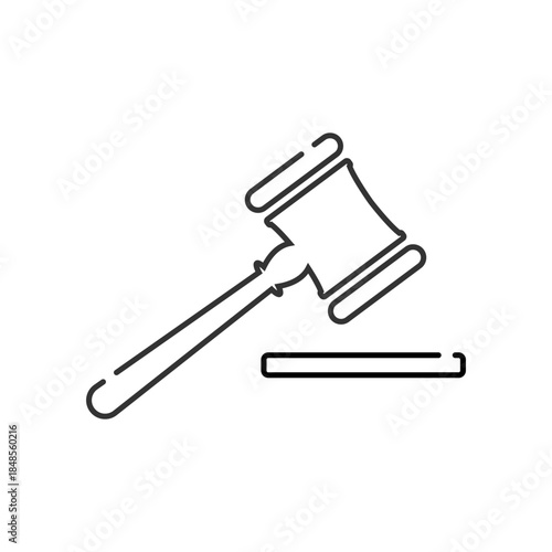 Gavel symbol of justice and law icon vector logo