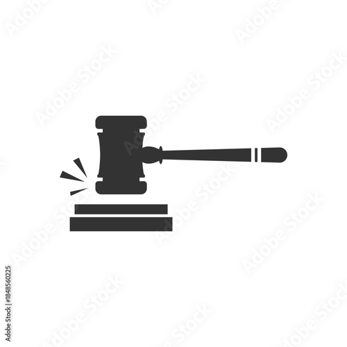 Gavel symbol of justice and law icon vector logo