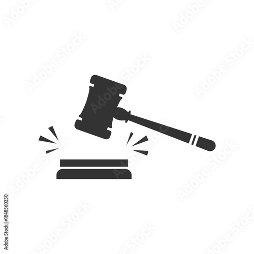 Gavel symbol of justice and law icon vector logo