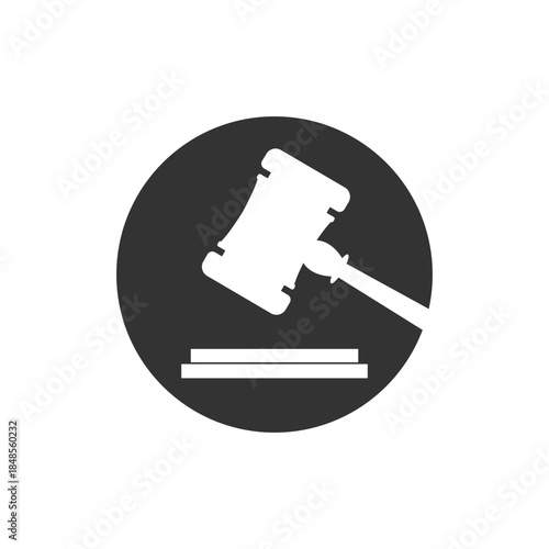 Gavel symbol of justice and law icon vector logo