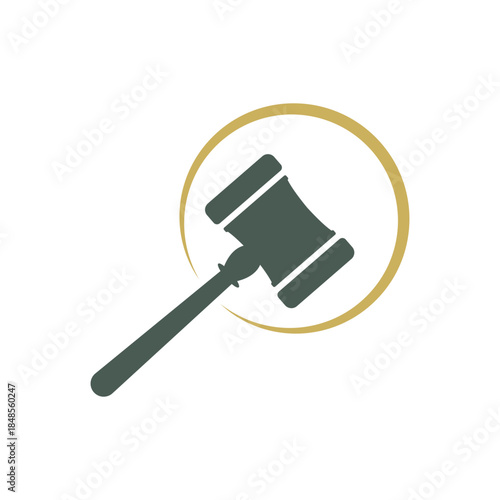 Gavel symbol of justice and law icon vector logo