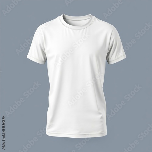 Plain white t-shirt mockup on a mannequin or ghost model against gray background