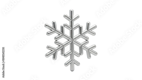 Metallic Snowflake on White Background