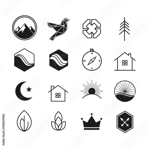 Discover a versatile collection of modern minimalist icons perfect for branding, logos, and design projects, offering endless creative possibilities for your business