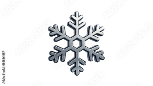 Metallic Snowflake on White Background