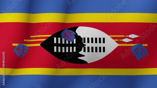 Wallpaper Mural The flag the Kingdom of Eswatini. The evolving national flag the Eswatini in 3d format. 1080p HD animation for presentation Torontodigital.ca