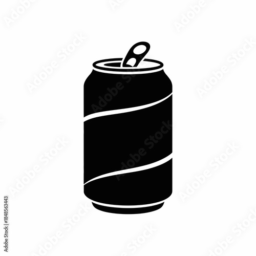 soda, can, silhouette, vector, icon, clipart, beverage, drink, pop, blackwhite, monochrome, outline, aluminum, fizz, refreshment, carbonated, cola, energy, graphic, design, png, svg, download, stencil