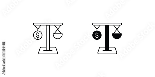 Break Even Point set icon with white background vector stock illustration