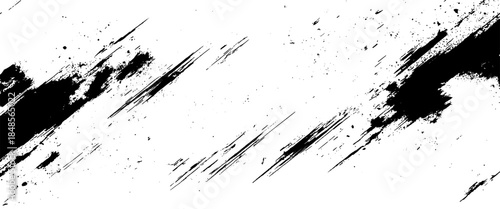 Vector Modern Black And White Dynamic Black Ink Scratch Texture Minimal Rough Paint Scratch Lines 