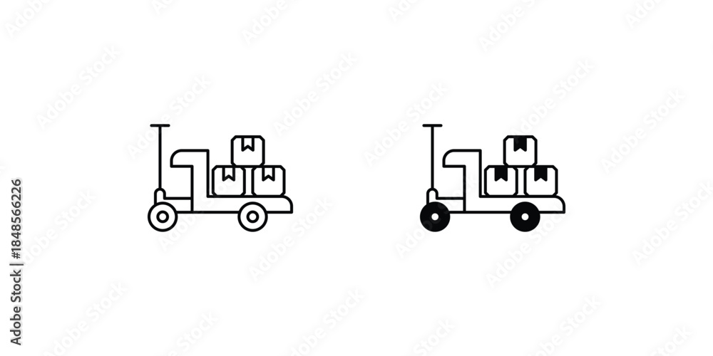 Obraz premium Material Handling set icon with white background vector stock illustration