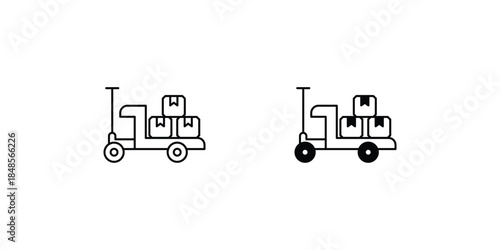 Material Handling set icon with white background vector stock illustration