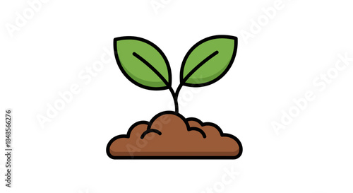 Vibrant young seedling growing in soil, a symbol of new beginnings and environmental awareness perfect for eco-friendly campaigns and educational resources
