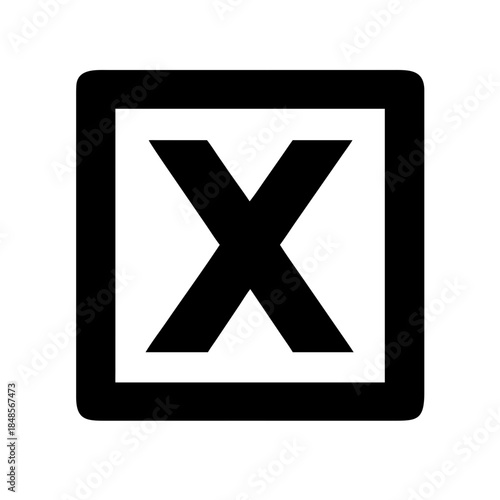 X Square Icon Vector Illustration