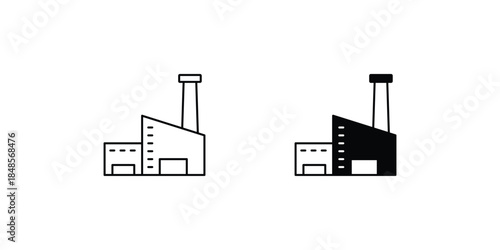 Factory set icon with white background vector stock illustration