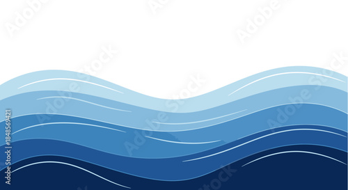 Serene blue waves flowing gently, perfect for a calming background or design element, creating a peaceful and aquatic vibe with minimalist elegance