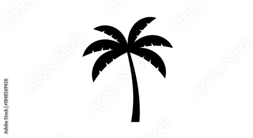 Dreamy palm tree silhouette evokes tropical vibes and summer escapes, perfect for branding and design projects seeking a touch of paradise