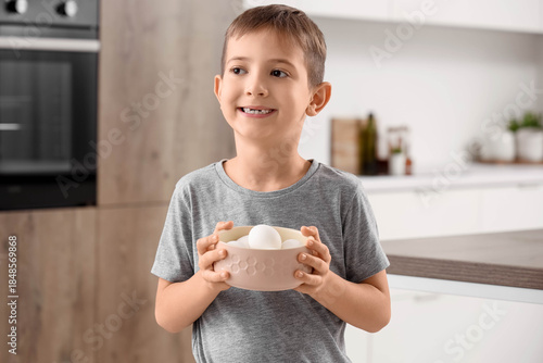 Cute little happy boy with ...