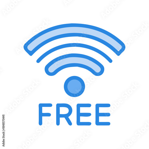 Free WiFi symbol over black background representing network access availability
