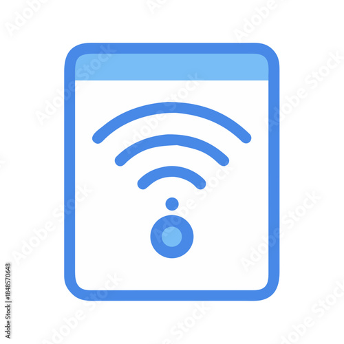 Stylized Wireless Icon on Clean White Background for Technology Designs