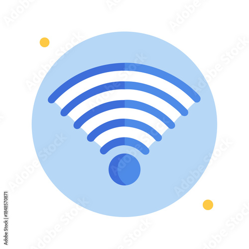 Simplified Wi-Fi symbol with graphic representation for modern connection technology