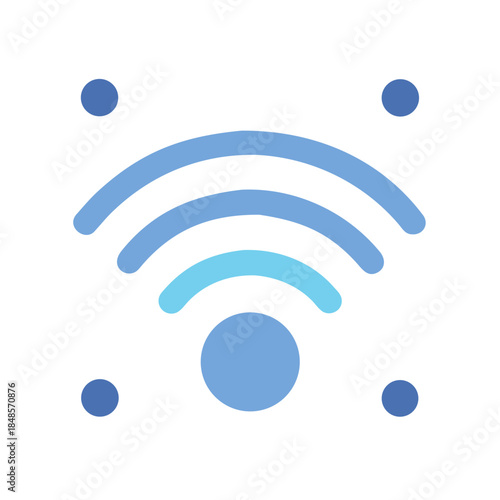 Abstract graphic of wifi signal on black background for technology concepts