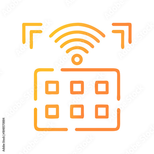 Smart Home Control Panel with Wifi Connection Orange Gradient Icon
