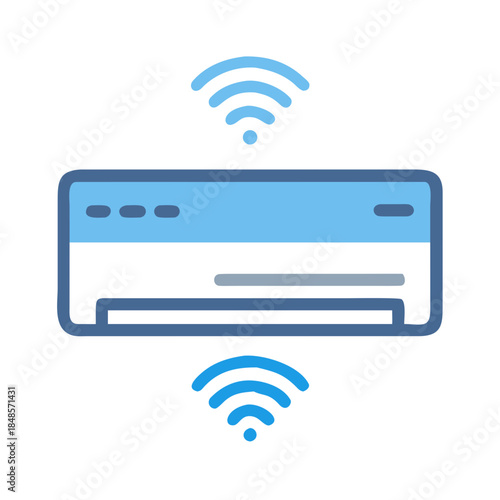 Smart air conditioner unit connected to wireless network, climate control appliance