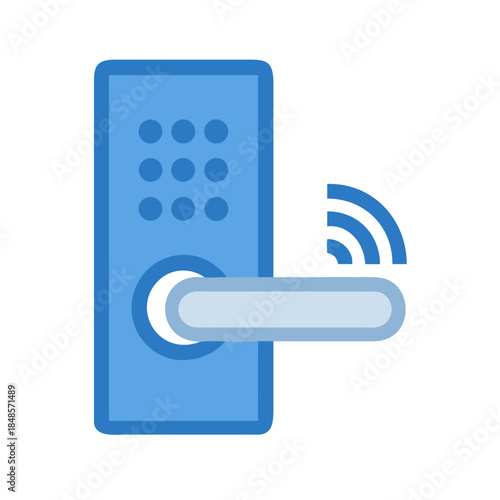 Digital Smart Lock Flat Design Illustration for Modern Home Security Systems