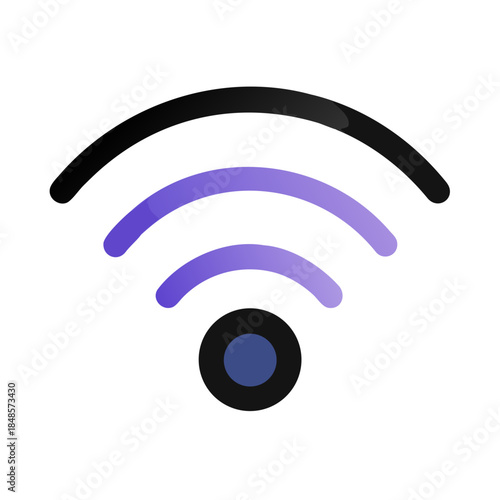 Stylized Wi-Fi symbol illustration on dark background represents wireless connectivity.