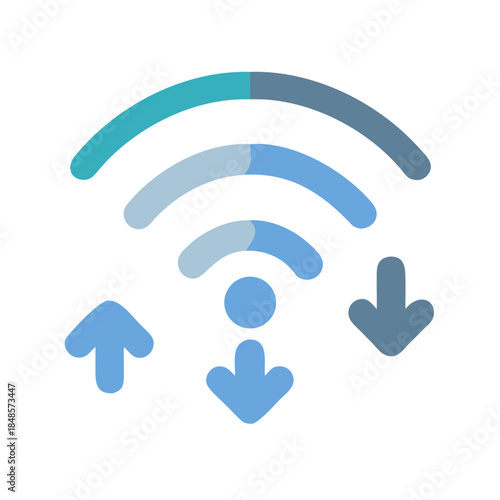 Abstract wireless connection icon symbolizing data exchange on a black background