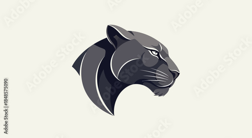 Black panther head portrait with transparent background