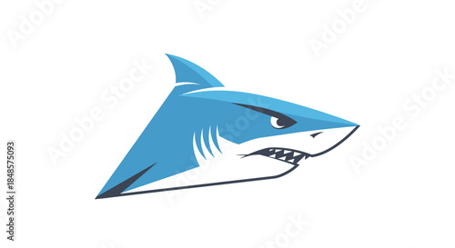 Blue shark head logo with transparent background