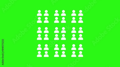 Population Growth Animation on Green Background