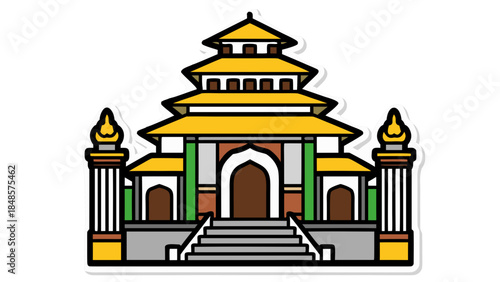 vector illustration of temple