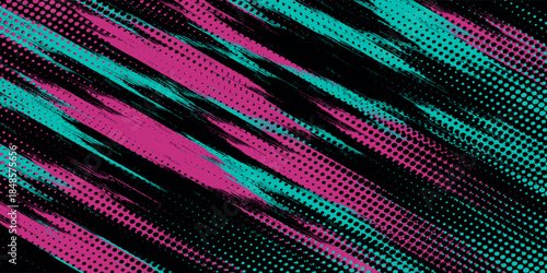 Car sticker wrap banner abstract sporty lines pink blue greenish grunge color combination brush storm thunder modern pattern racing motorsport.