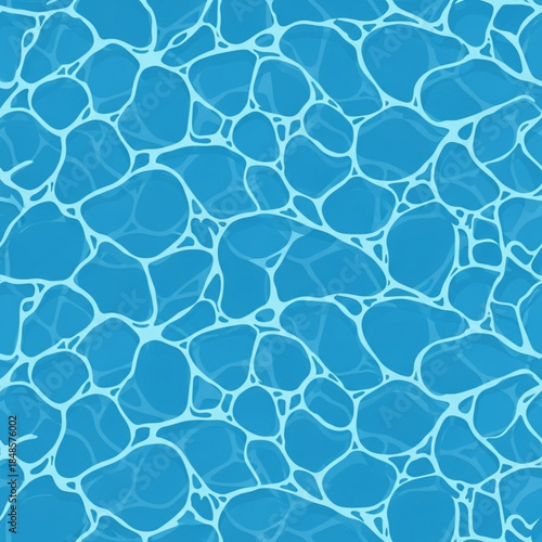 Abstract blue water surface texture rippling liquid pattern with light reflections seamless background for summer and aquatic themes