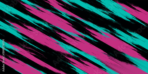 Car sticker wrap banner abstract sporty lines pink blue greenish grunge color combination brush storm thunder modern pattern racing motorsport.