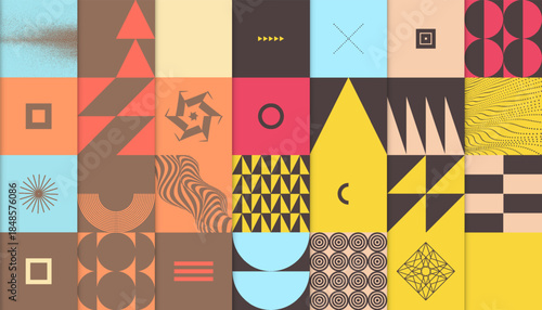 Fototapeta Naklejka Na Ścianę i Meble -  Abstract geometrical pattern. Mosaic. Vector illustration for poster art, cover, brochure, card, presentation, flyer or banner.