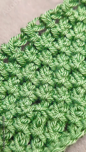 Knitting patterns and details for sweaters, hats, and other crocheted items.