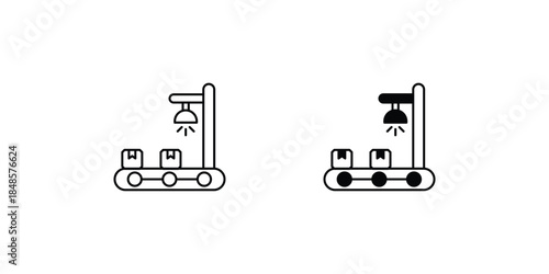 Industrial Process set icon with white background vector stock illustration