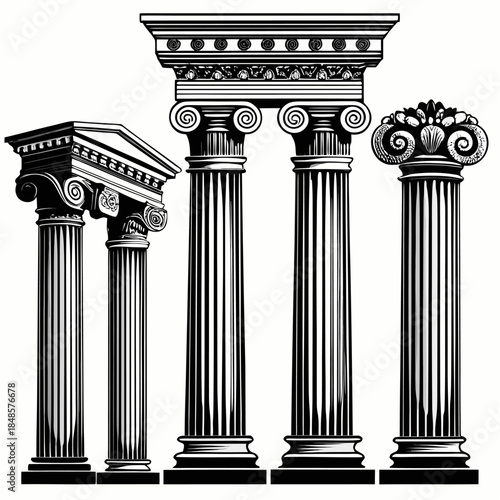 **Ancient Greek Columns: Capital Style Variations**

