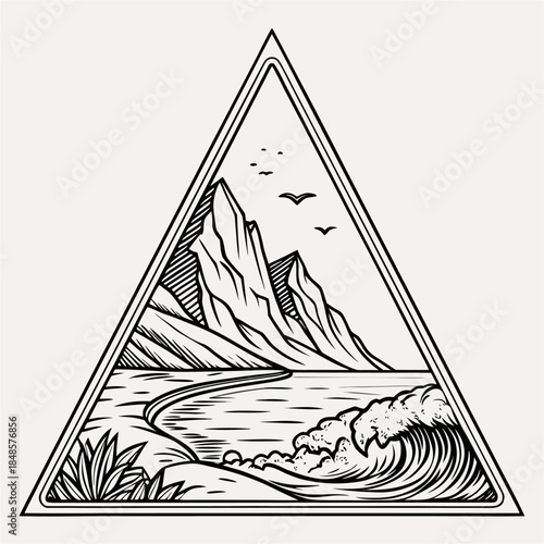 Triangle Coastline Scene

