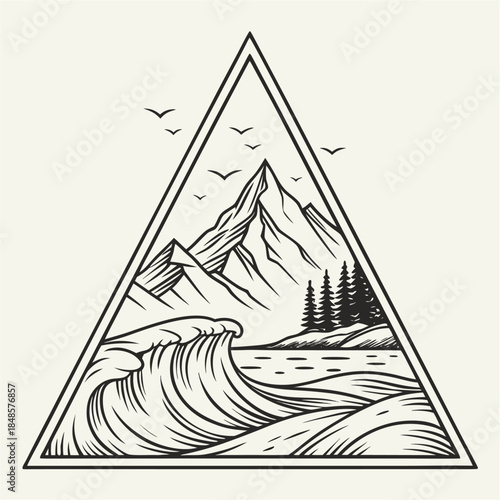 Triangle Mountain Scene.

