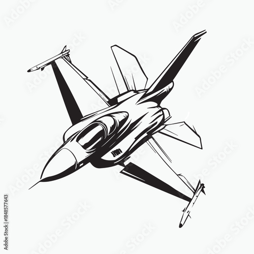 vector illustration of a fighter plane