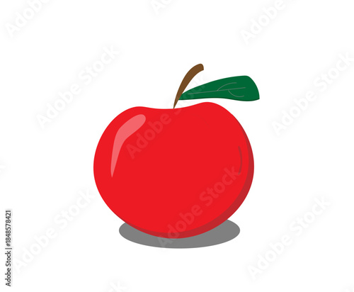 red apple, icon, isolate, on a white background,