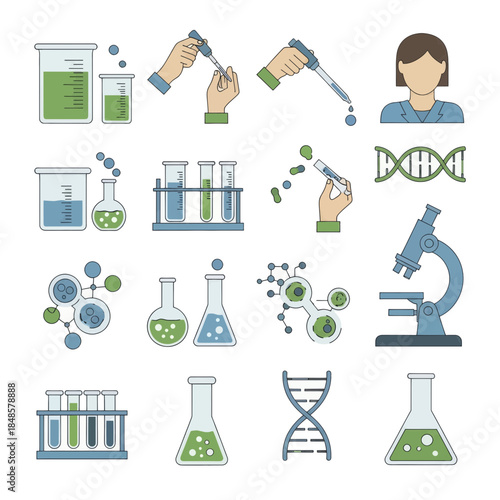 Laboratory Science Equipment And Glassware Collection.
